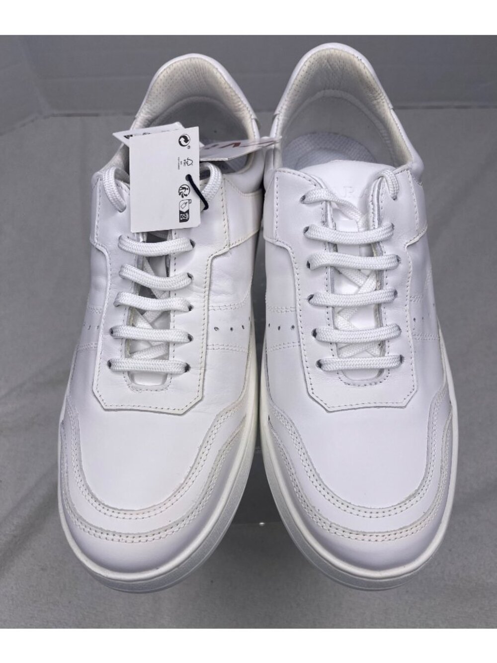 NWT Zara White Leather Lace-Up Sneakers Low-Top Casual Women 41/US 10 Comfort